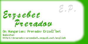 erzsebet preradov business card